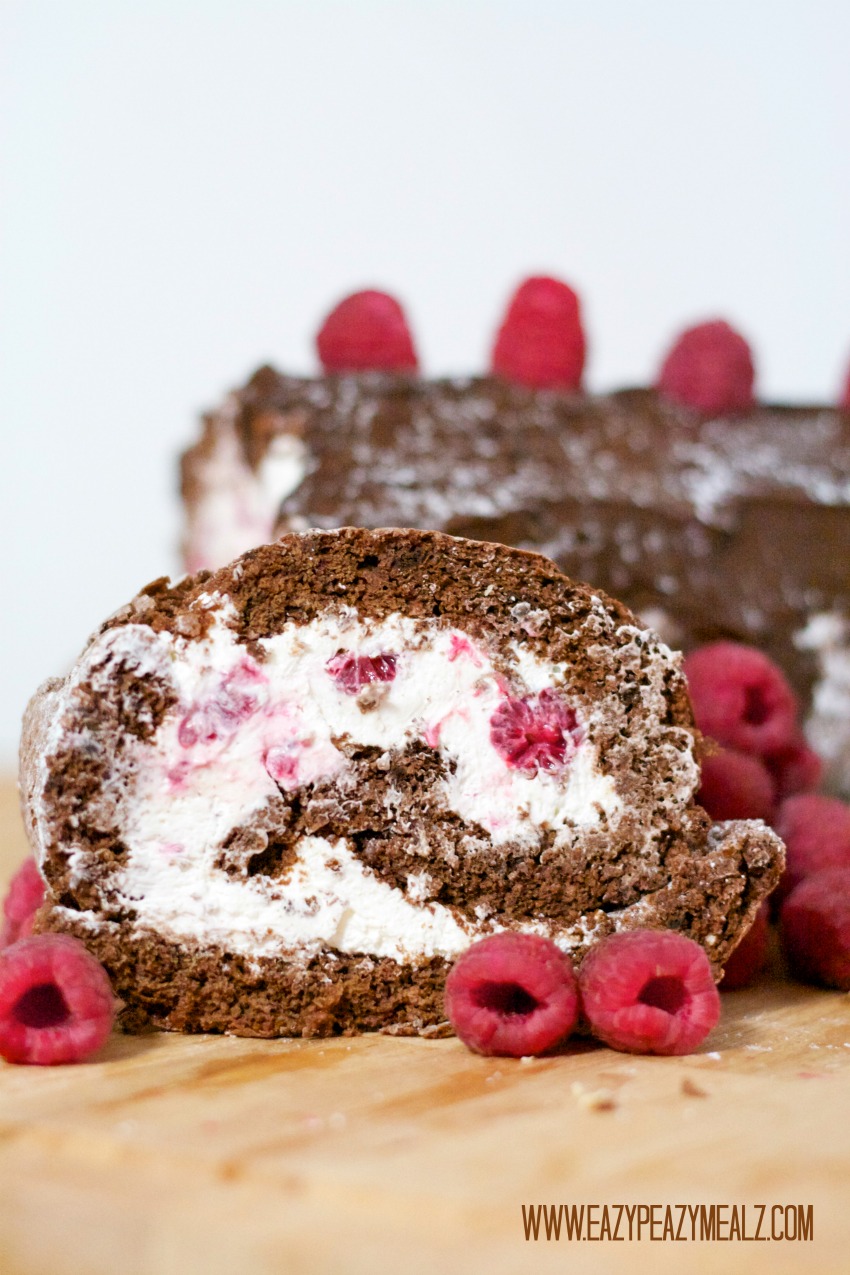holiday raspberry chocolate cake roll
