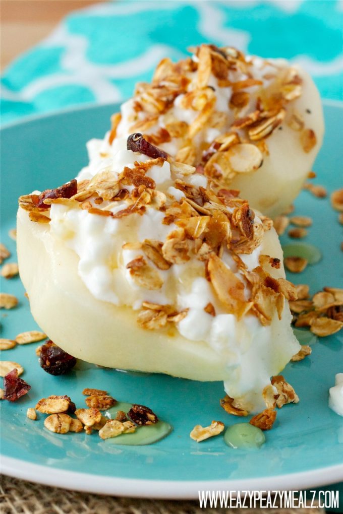 pears with daisy cottage cheese
