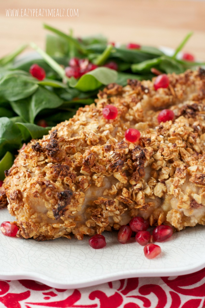 baked granola crusted chicken