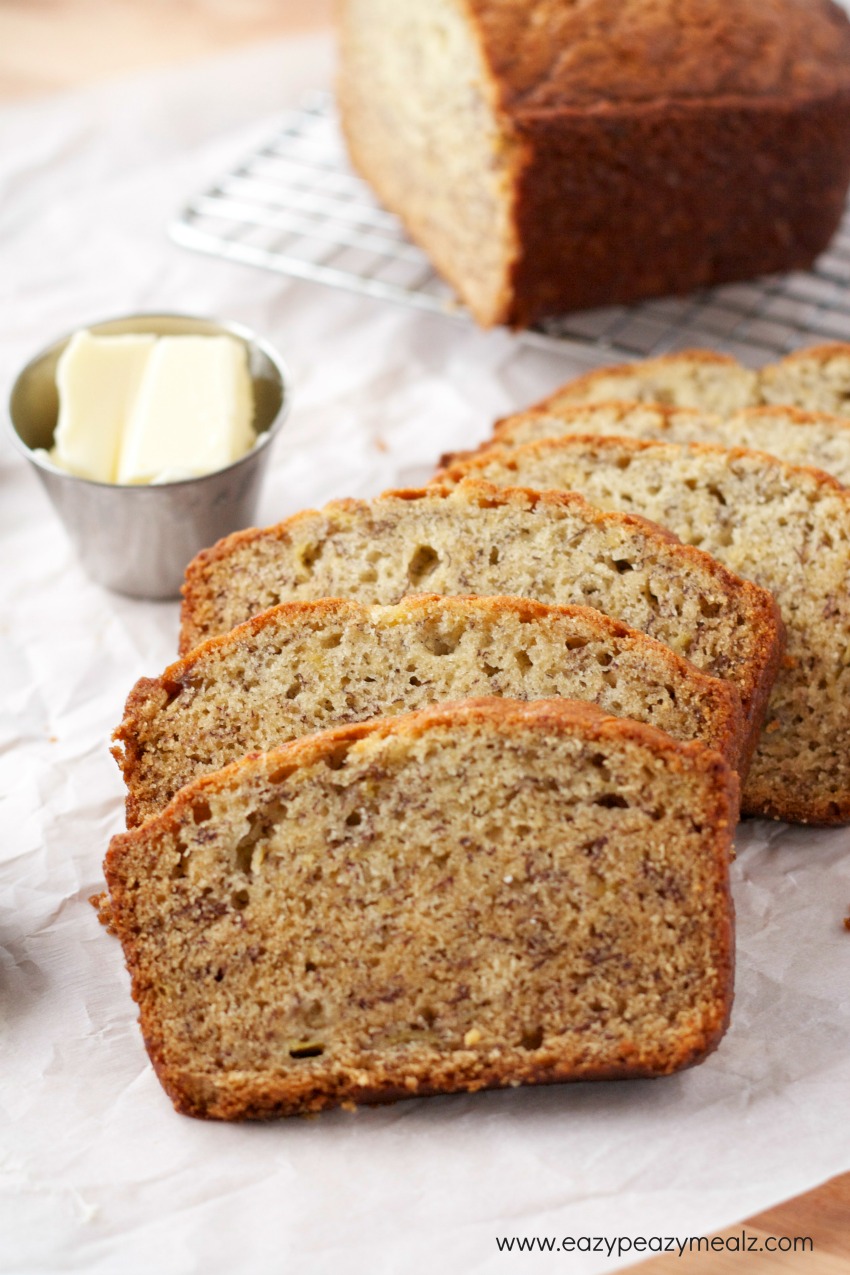 sliced banana bread