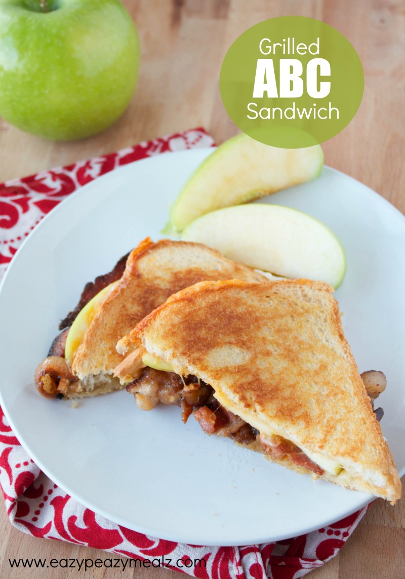 Grilled ABC apple, bacon, cheese sandwich, an easy lunch or dinner, grilled cheese for adults 