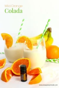 Essentail oil wild orange colada smoothie