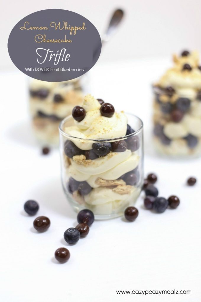The Lemon Whipped Cheesecake Triffles with  DOVE® Fruit Blueberries #yum