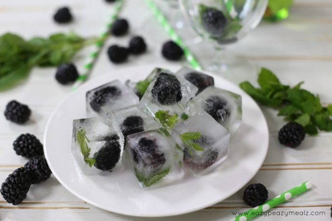 blackberry mint ice cubes