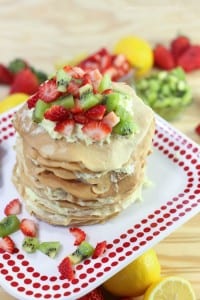 close up lemon crepe cake