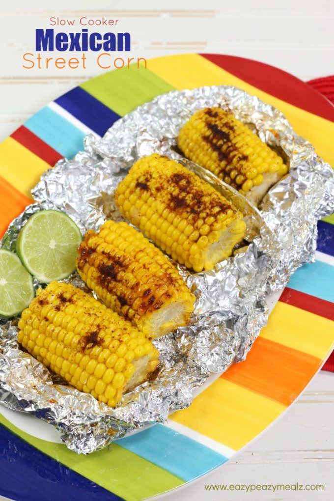 crock pot mexican street corn, the perfect side for dinner, corn on the cob