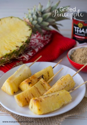 Grilled pineapple skewers