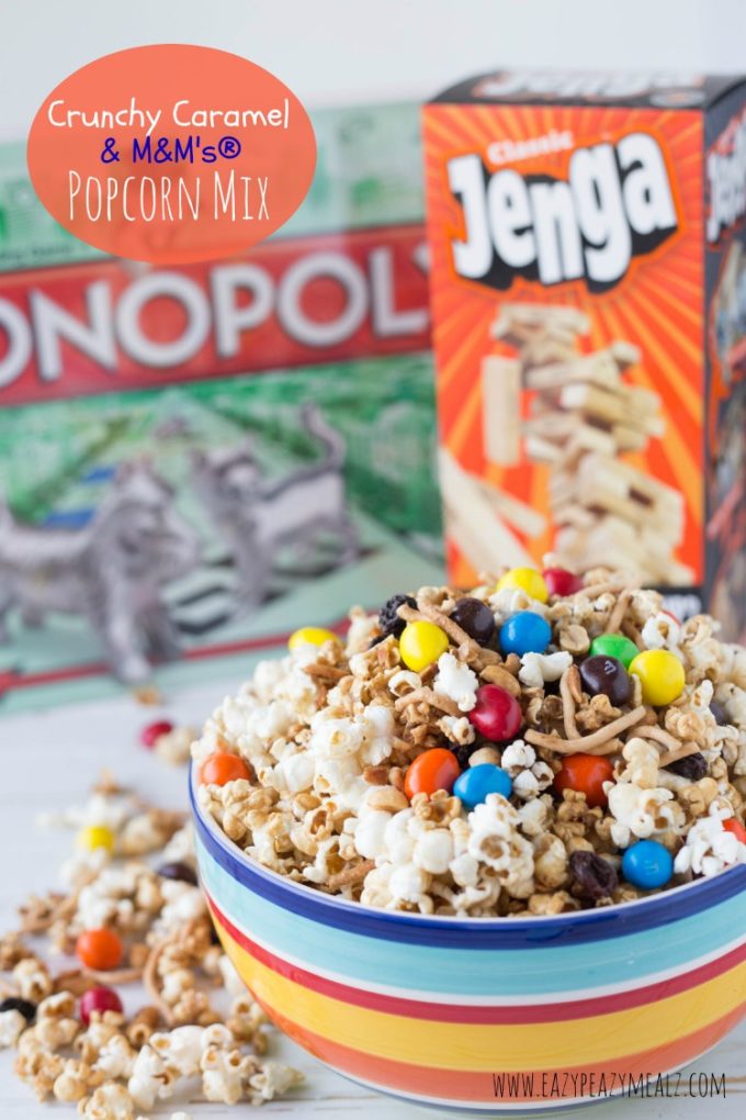 Crunchy Caramel & M&M's® Popcorn Mix - Easy Peasy Meals