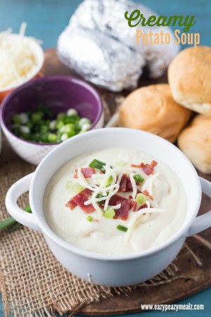 Creamy Potato Soup that has extra protein