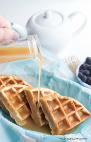 Butterscotch Coconut Syrup & Protein Waffles