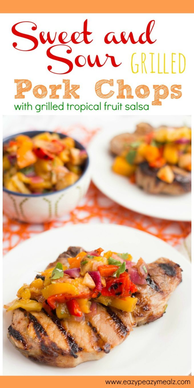 Sweet and Sour grilled pork chops with salsa hero image