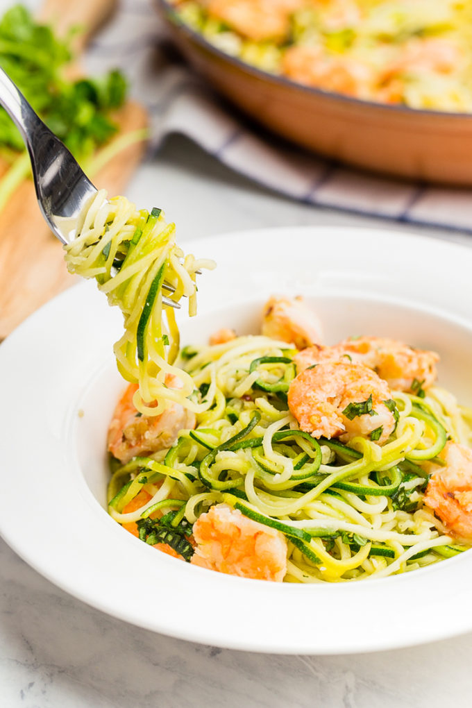 Zucchini Noodle Shrimp Scampi