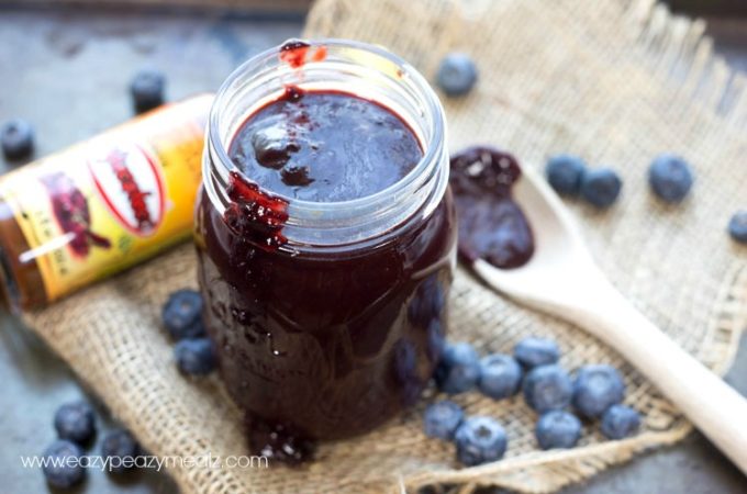 Homemade blueberry chipotle bbq sauce, perfect for grilling