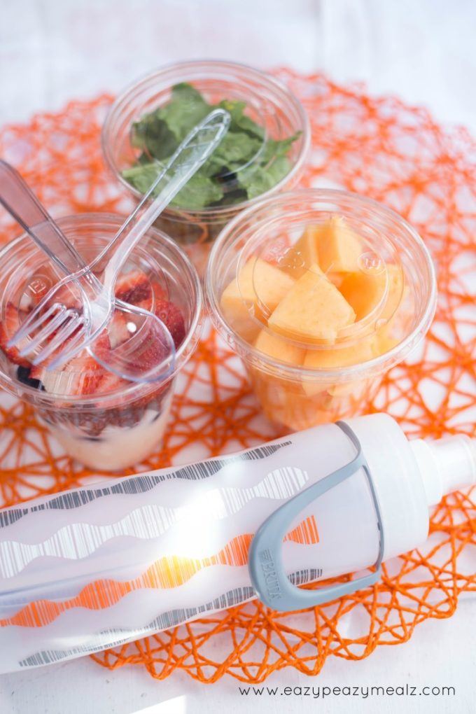 Healthy on the go, snack cups for on the go, staying healthy while out and about