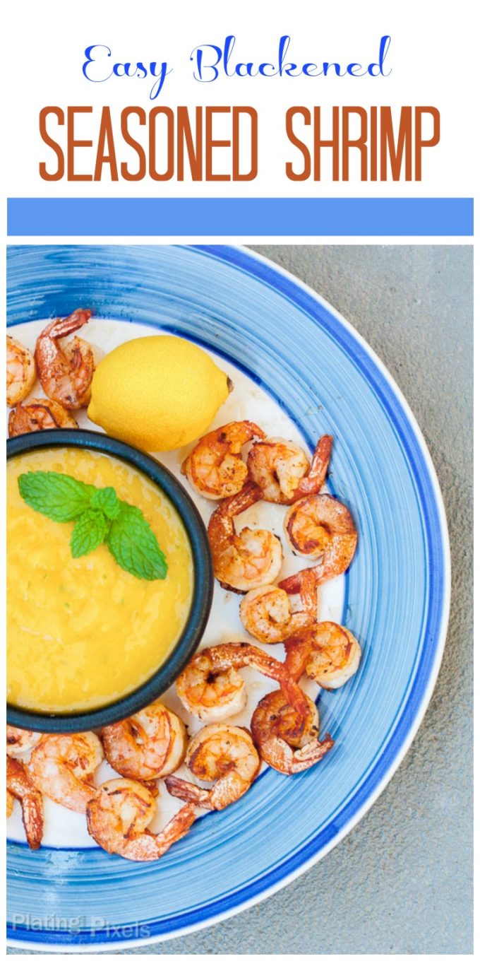 Easy blackened seasoned shrimp with mango dipping sauce