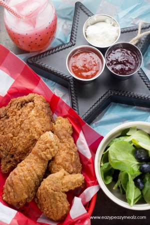 #AD Red White and Blue Fried Chicken Dipping Sauces