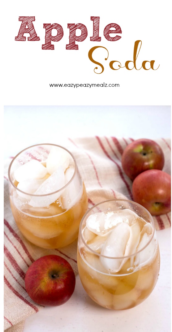 Homemade apple soda, for a tart, sweet, and fizzy treat!
