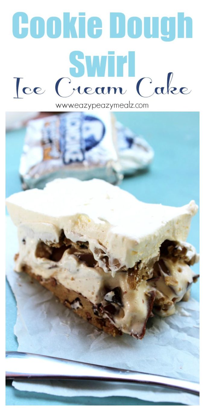 Easy Cookie Dough Swirl Ice Cream Cake