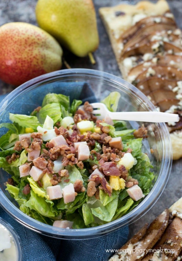 Pear & Goat Cheese Flatbread & Bistro Bowl Salads Easy Peasy Meals