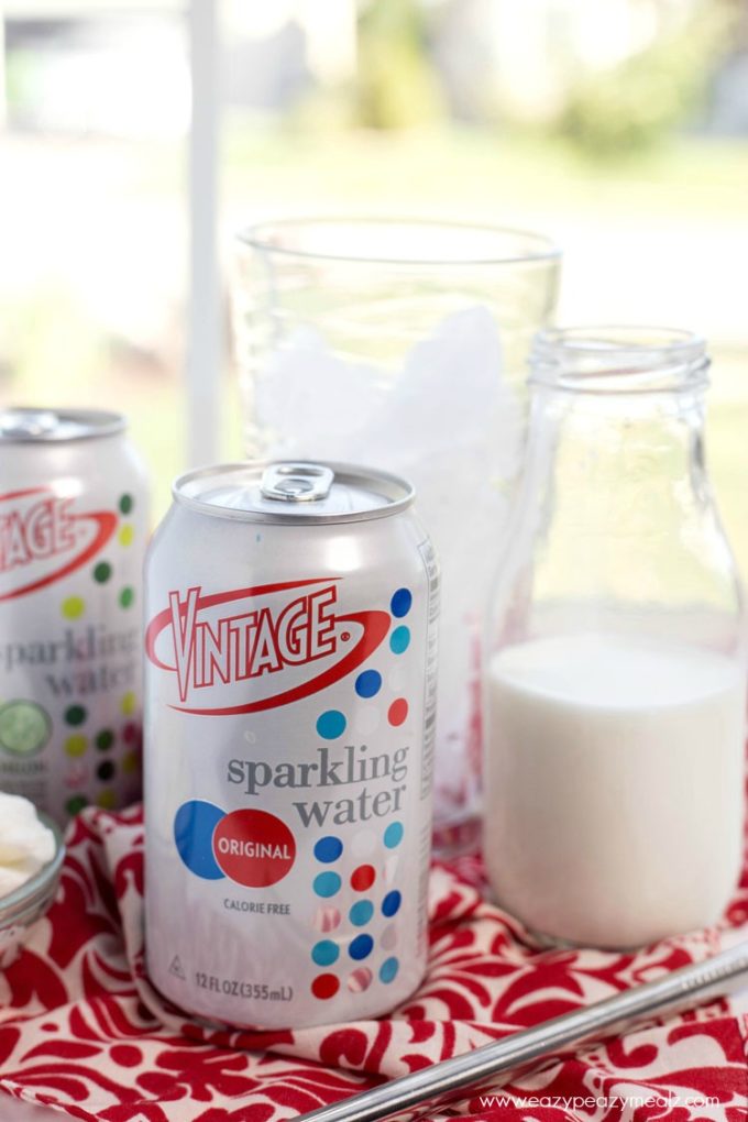 vintage sparkling water to make Italian cream soda, a fun drink for any time 