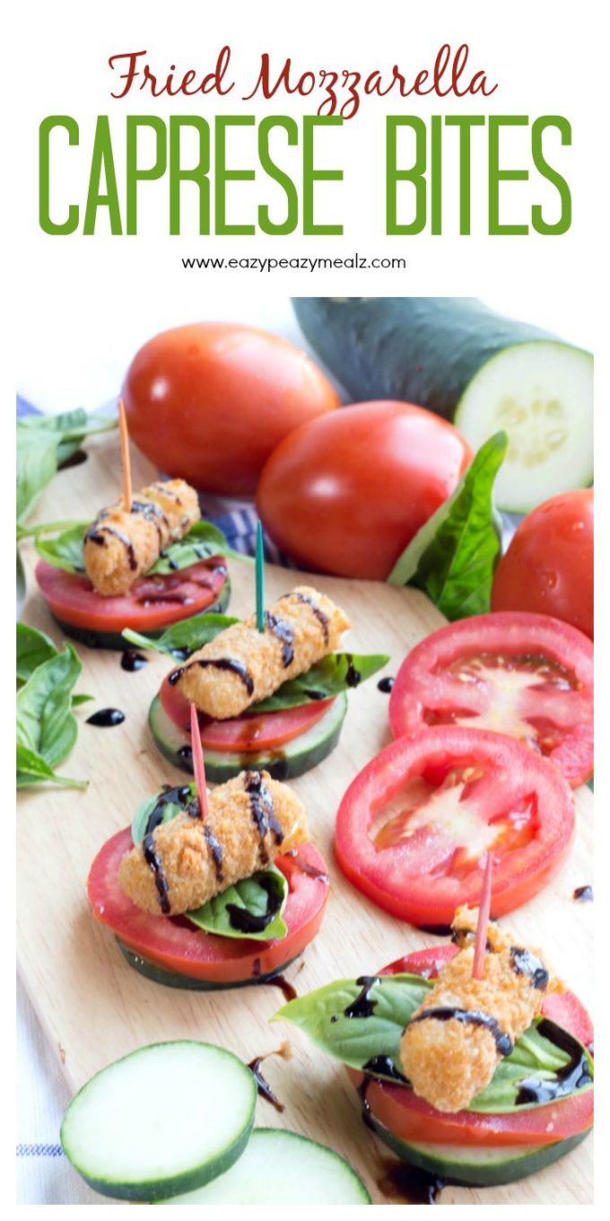 Baked or Fried Mozzarella Caprese Bites Easy Peasy Meals