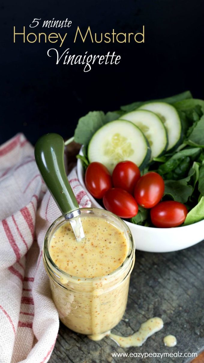 Honey Mustard Vinaigrette: Sweet, tangy, and oh so good, you will want to drink this easy 5 minute Honey Mustard Vinaigrette!