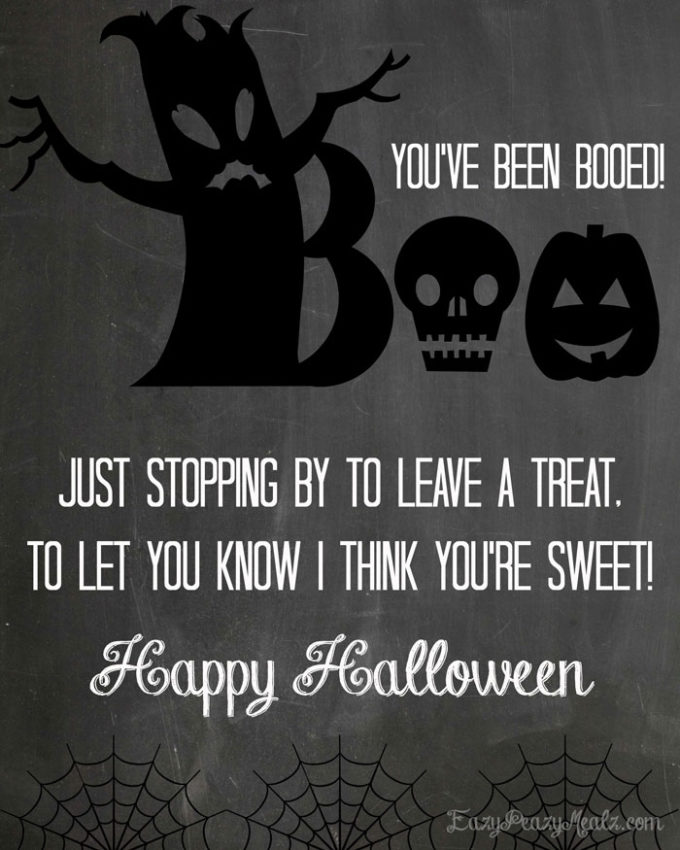 Boo bark printable gift card