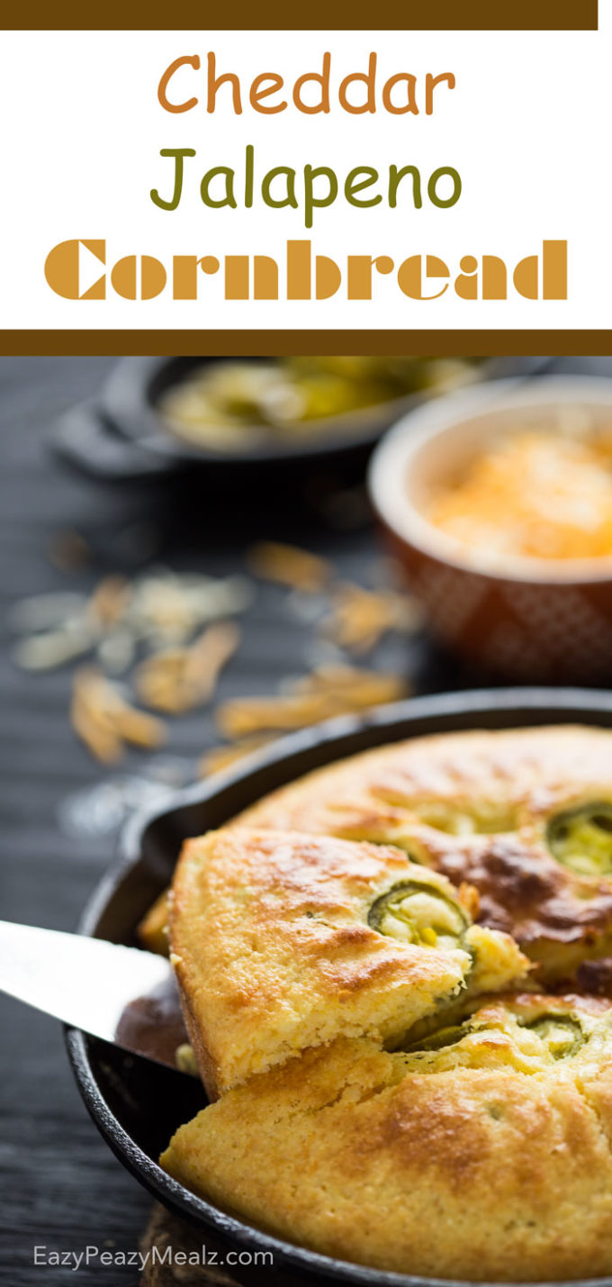 Cheesy Jalapeno Cornbread: is simple to make, and the perfect side dish to go with your favorite soups, stews, and chili. A southern classic!