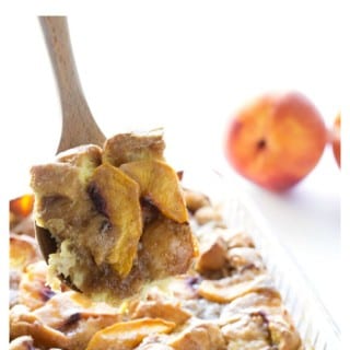 Peach Cobbler Overnight French Toast Casserole