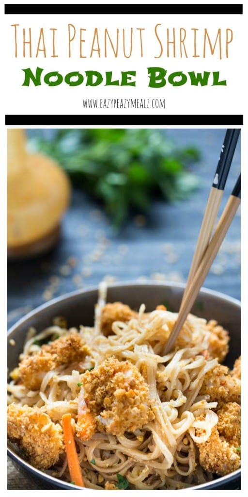 Thai Peanut Shrimp Noodle Bowl Easy Peasy Meals