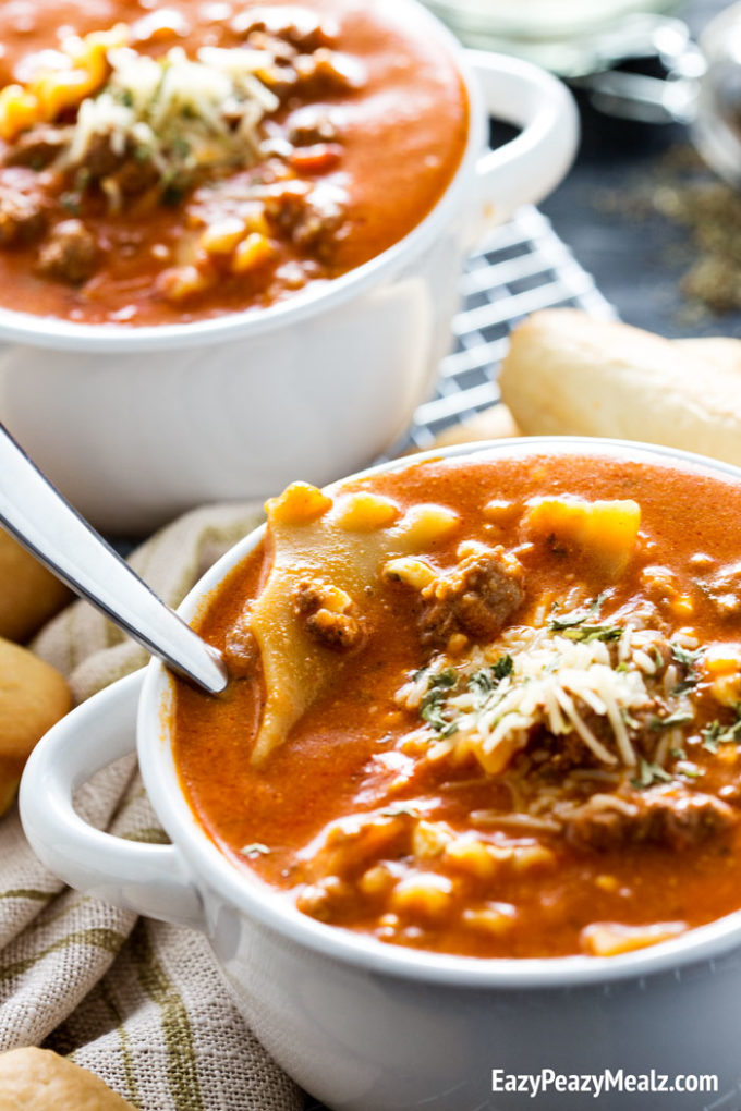 Comforting fall lasagna soup!