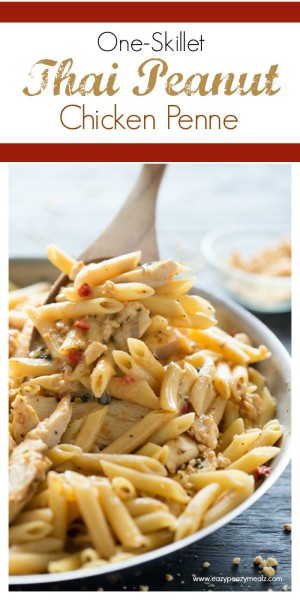 Thai peanut skillet pasta is a one pot meal that is fantastic.