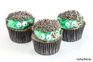 Frankenstein cupcakes are easy to make and so fun for Halloween