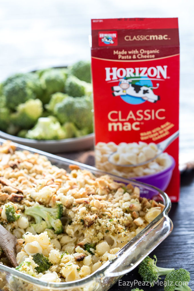 Horizon mac and cheese makes a quick and easy base for this recipe. 