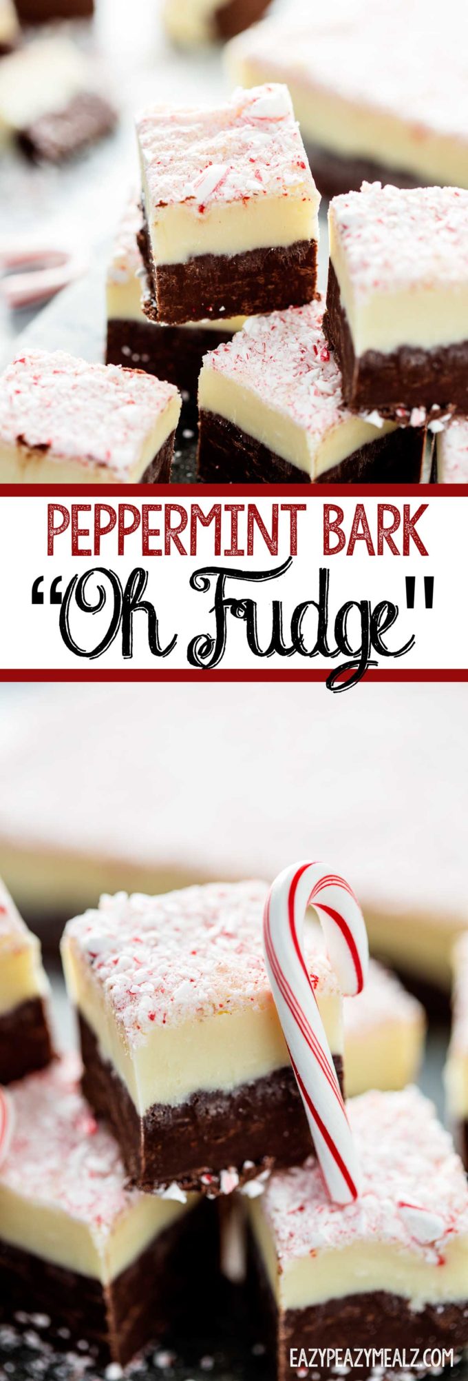Tasty and easy to make peppermint bark fudge inspired by A Christmas Story house visit!