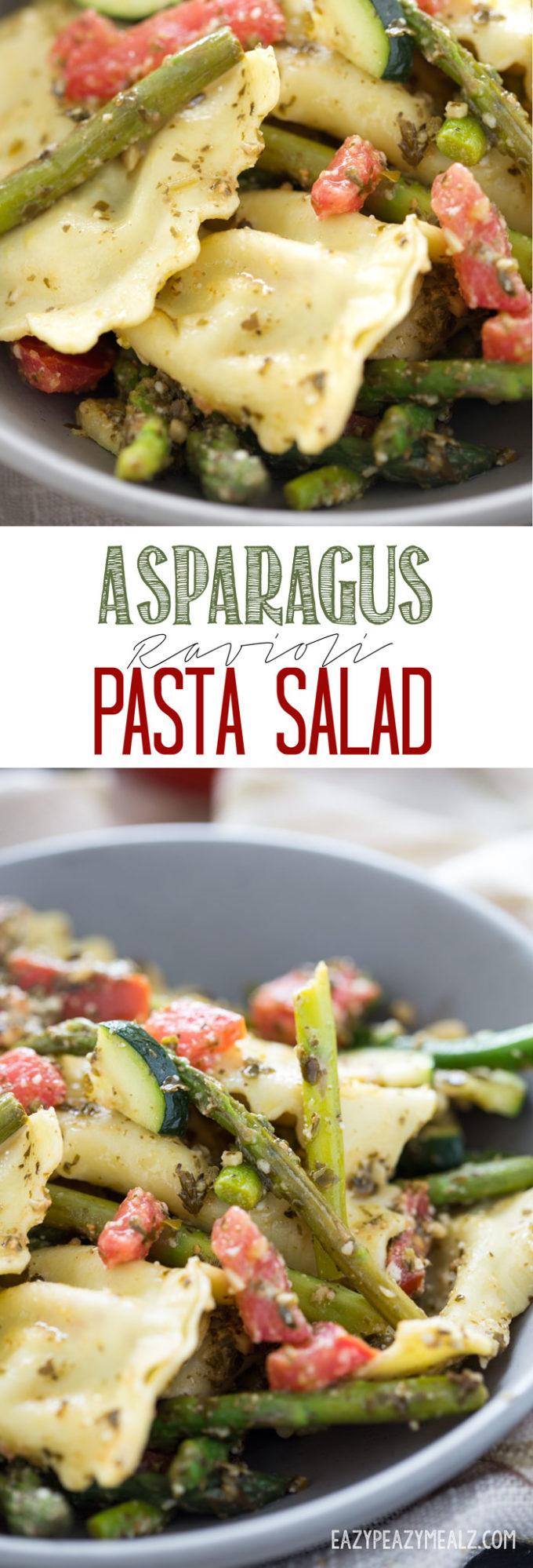 Asparagus Ravioli Pasta can be served hot or cold and is an excellent party food!