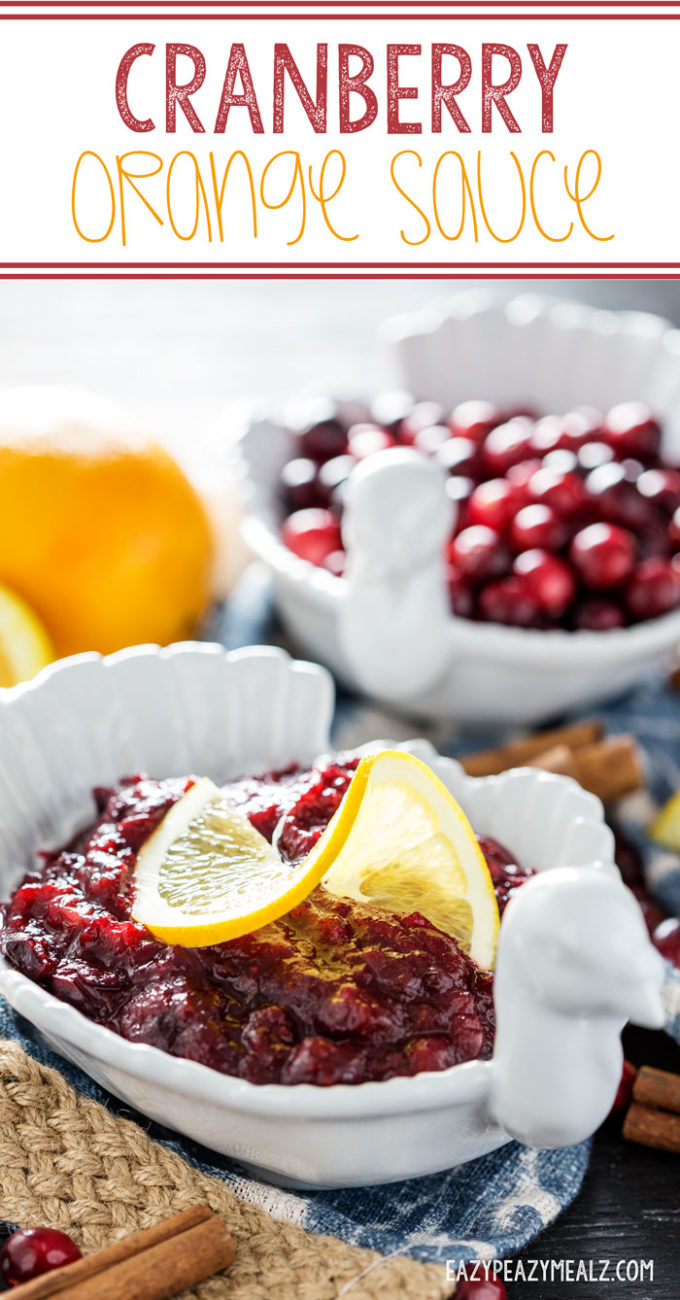 A homemade cranberry orange sauce perfect for Thanksgiving