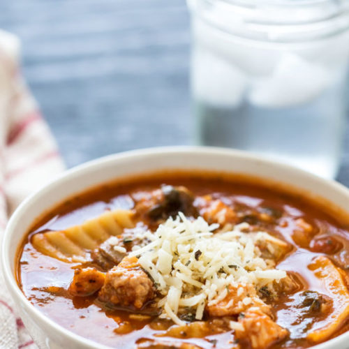 Chicken & Sausage Lasagna Soup Easy Peasy Meals