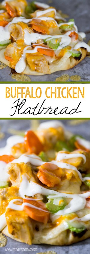 Buffalo Chicken Flatbread - Easy Peasy Meals