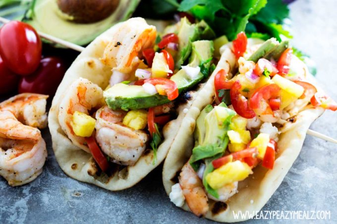 Shrimp tacos, a delicious and simple seafood dinner recipe, bold flavors in a shrimp taco dinner 