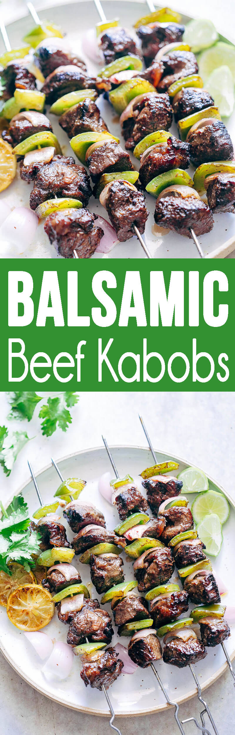 Balsamic Rosemary Beef Kabobs are flavorful, grilled, and delicious