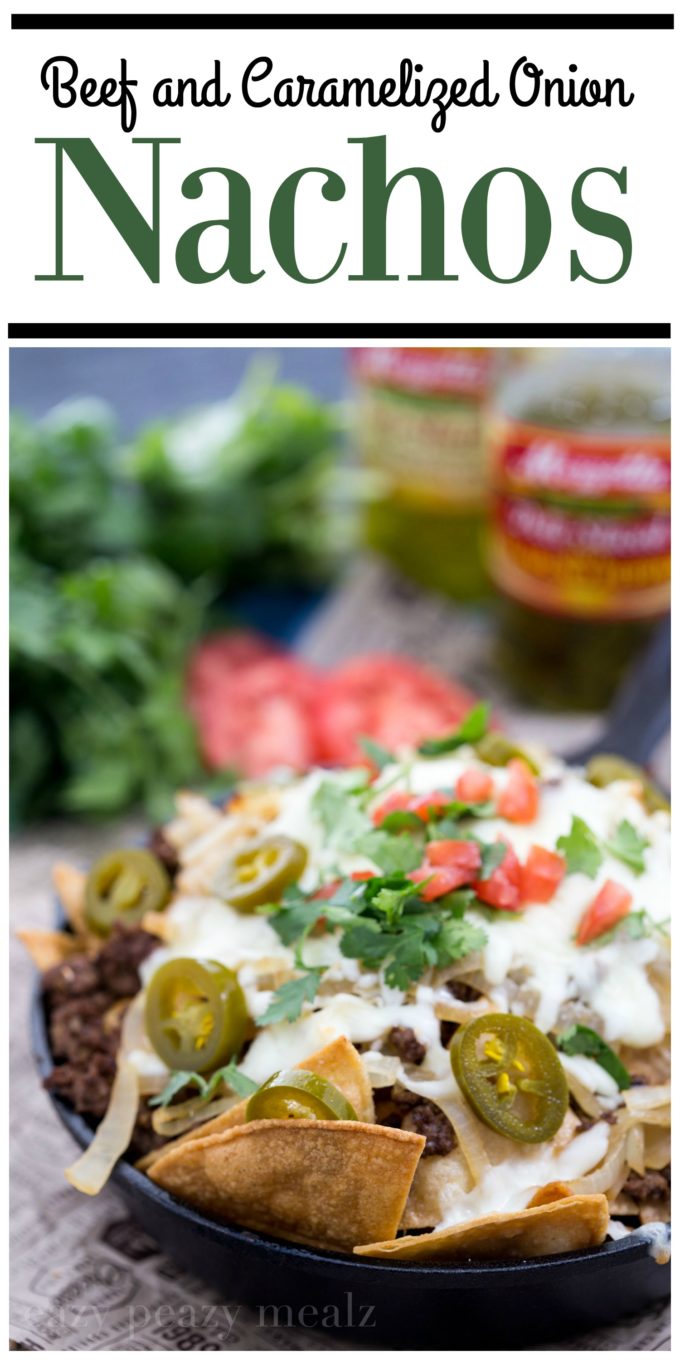 Beef and caramelized onion nachos hero