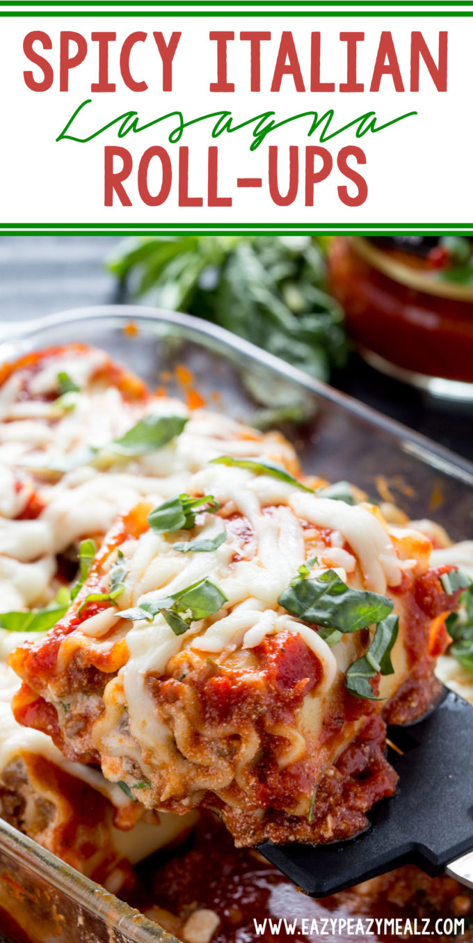 Spicy Italian Lasagna Roll ups are a quick, easy, and delicious weeknight meal that will make your whole family ask for more. 