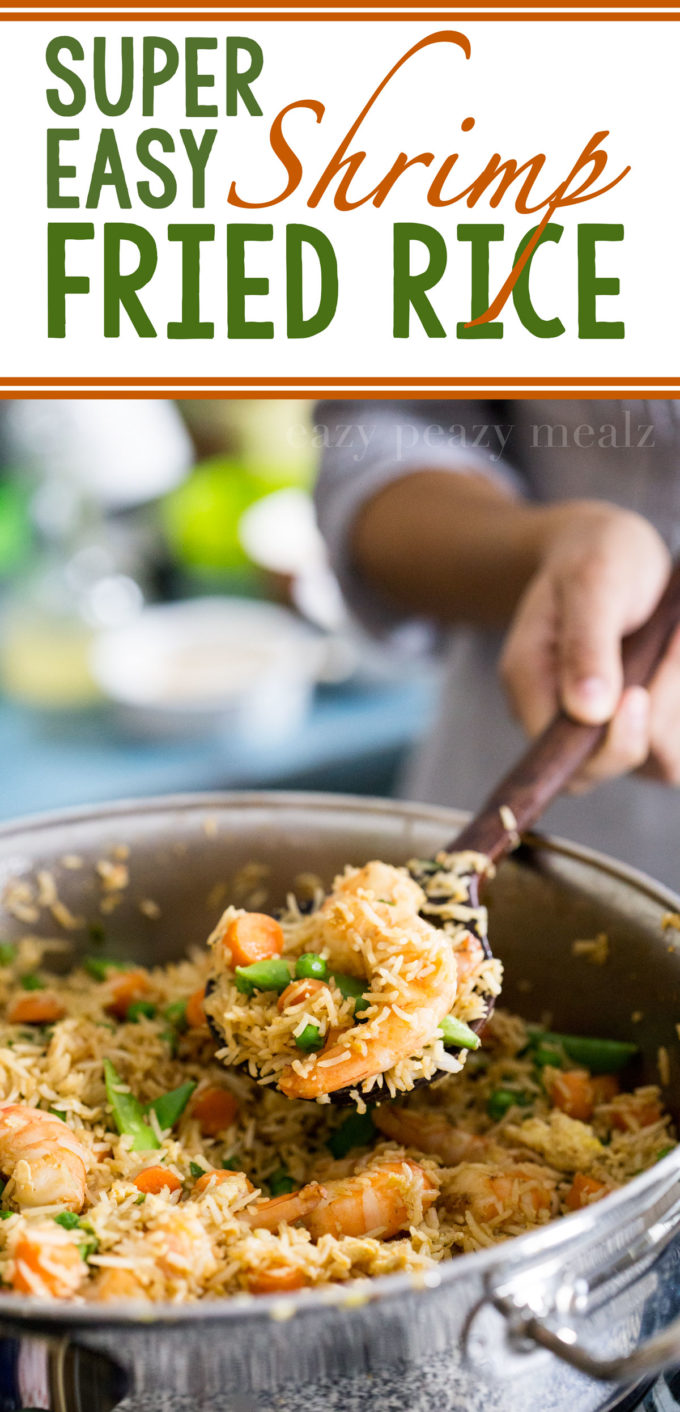 Super easy shrimp fried rice that is perfect for a midweek meal