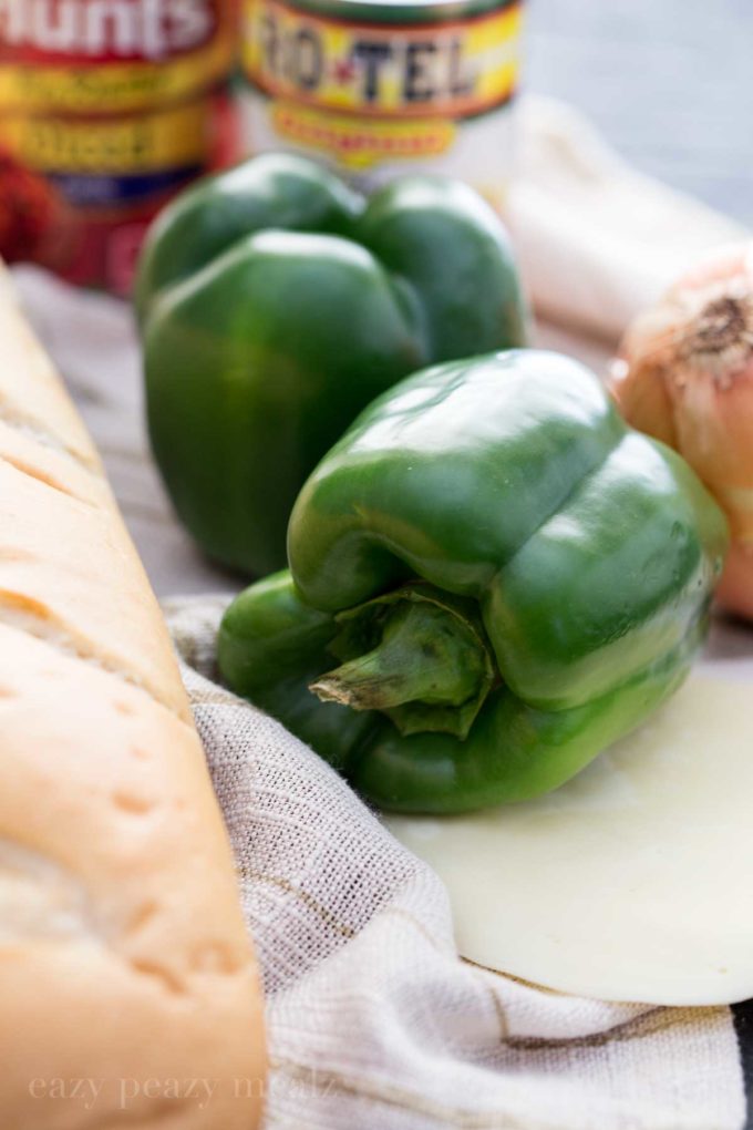 Philly Cheesesteak Stuffed French Bread ingredients-philly-cheesesteaks