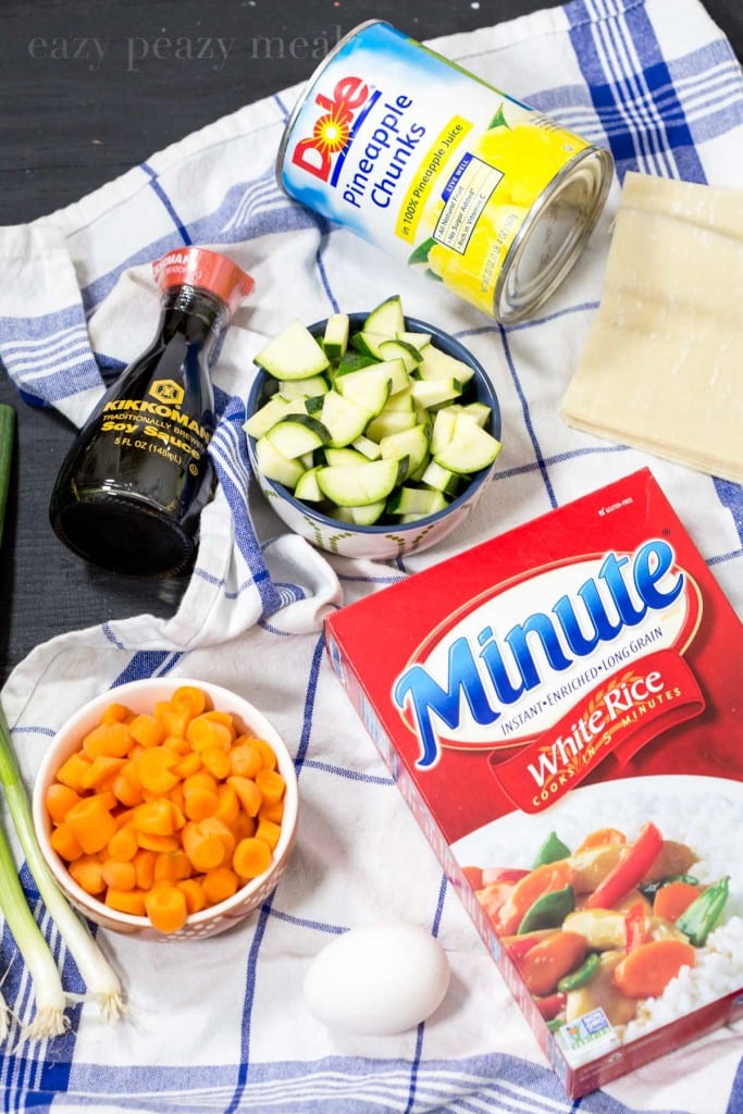 Pineapple Fried Rice Stuffed Egg Rolls Easy Peasy Meals