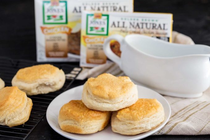 Biscuits to go with the chicken and sausage gravy, an easy and hearty breakfast 