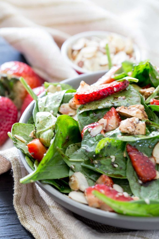 berry feta salad with a simple homemade dressing