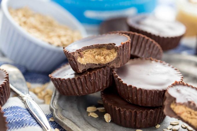 Rich dark chocolate, creamy peanut butter filling, and a healthy serving of protein per peanut butter cup, makes for the best snack or treat