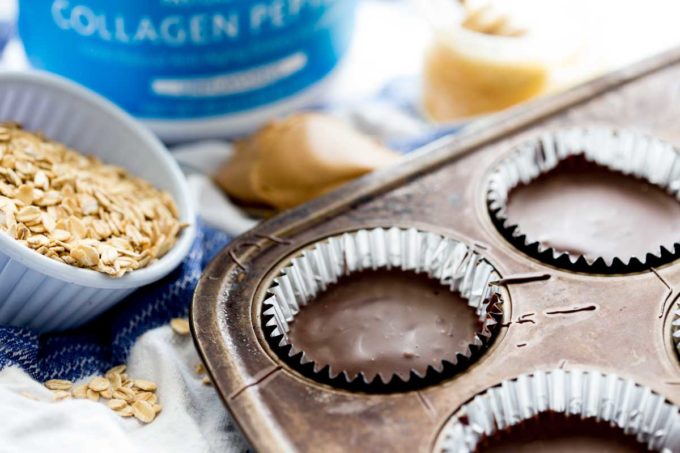 Healthy Dark Chocolate Protein Peanut Butter Cups - Basics with Bails